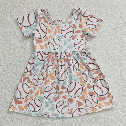 GSD0249  girls baseball short sleeve dress