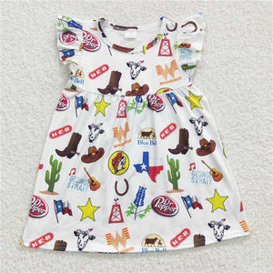 GSD0260  Girls HEB Cactus Boots Fly Sleeve Dress