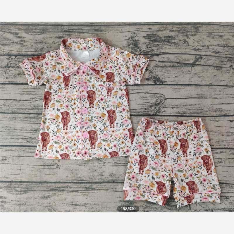GSSO0176 Girls' Alpine Gloria Pink Pocket Short Sleeve Shorts Set