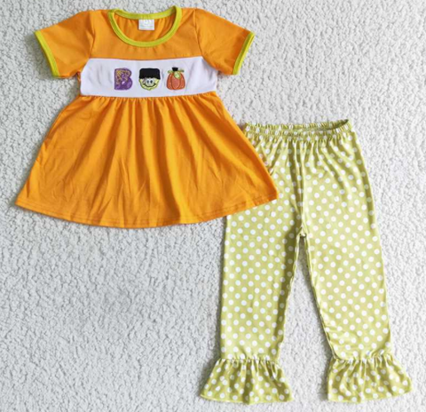 GSPO0119 Girls Cotton Embroidery Halloween Set