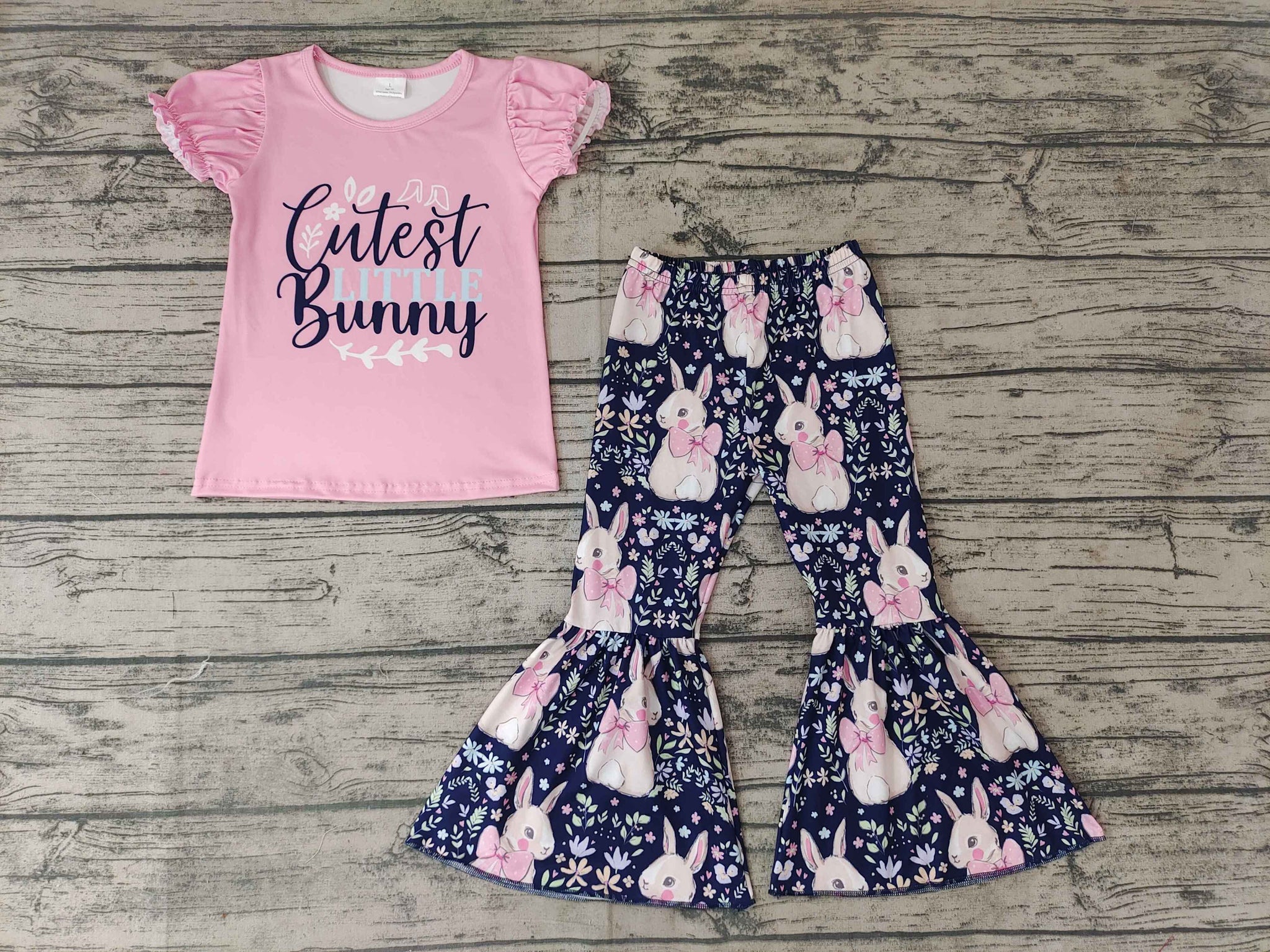 GSPO0461 Baby  Short Sleeve and Bell Bottoms Pants Sets