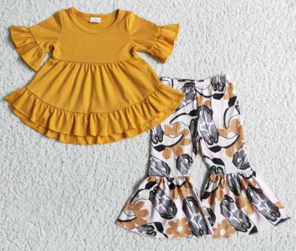 GSPO0104 girl cotton yellow suit