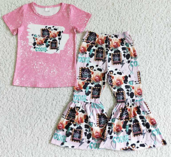 GSPO0026 girl's flared pants suit