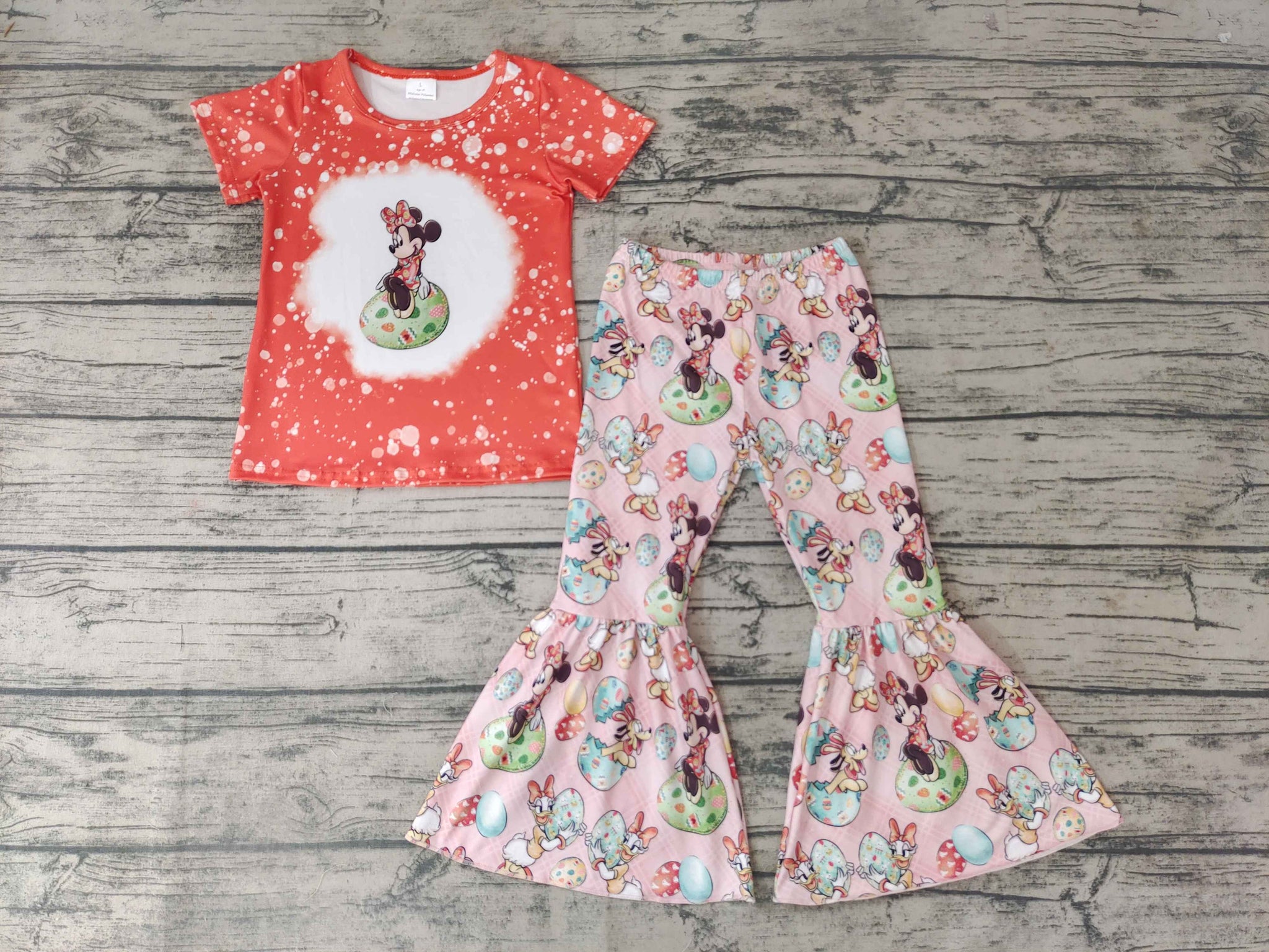 GSPO0425 Baby  Short Sleeve and Bell Bottoms Pants Sets