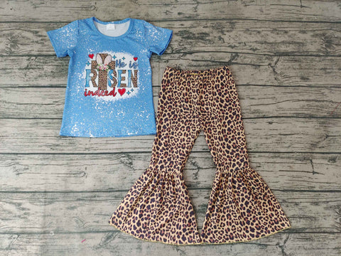 GSPO0274 Baby Girls Short Sleeve And Bell Bottoms Pants Sets