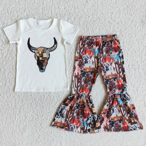 B1-14 Baby Bull Short Sleeve and Bell Bottoms Pants Sets