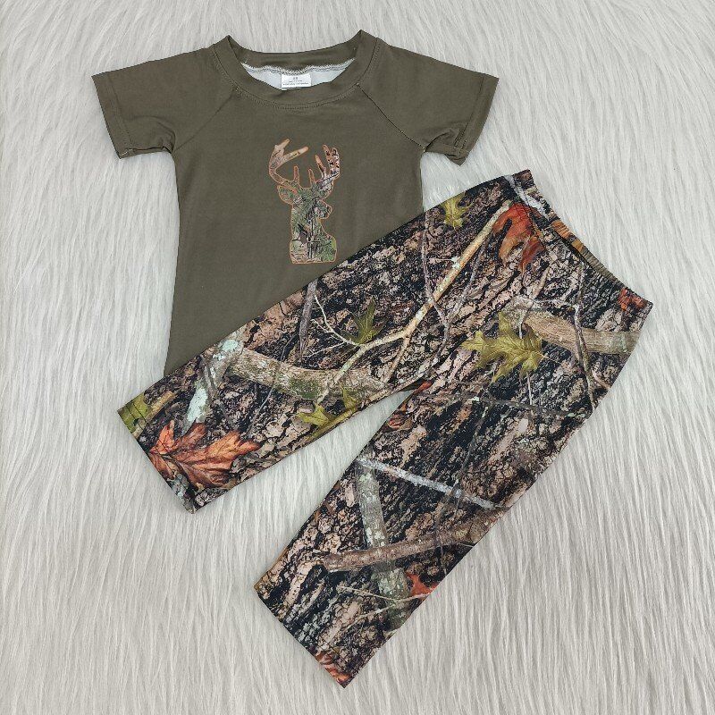 Camouflage Suit Baby Boys Short Sleeve Sets Hunting Outdoors Camping Outfits