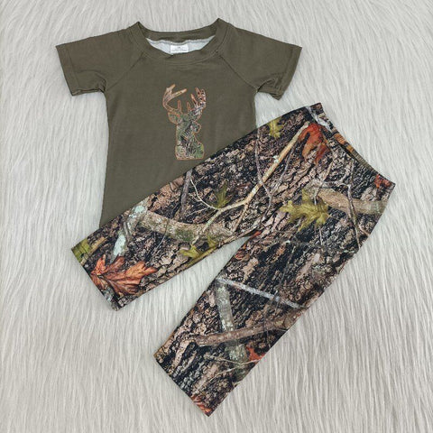 Camouflage Suit Baby Boys Short Sleeve Sets Hunting Outdoors Camping Outfits