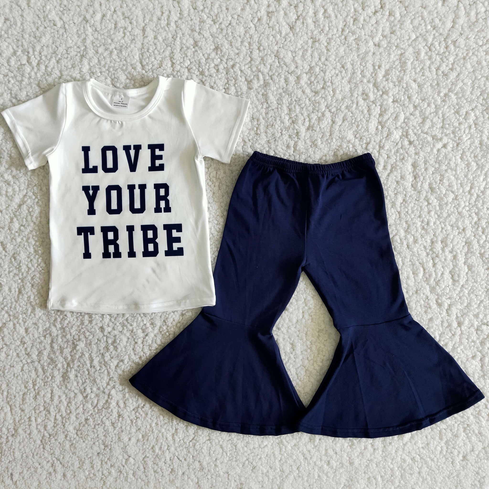 Love Your Tribe Short Sleeve and Bell Bottoms Pants Sets