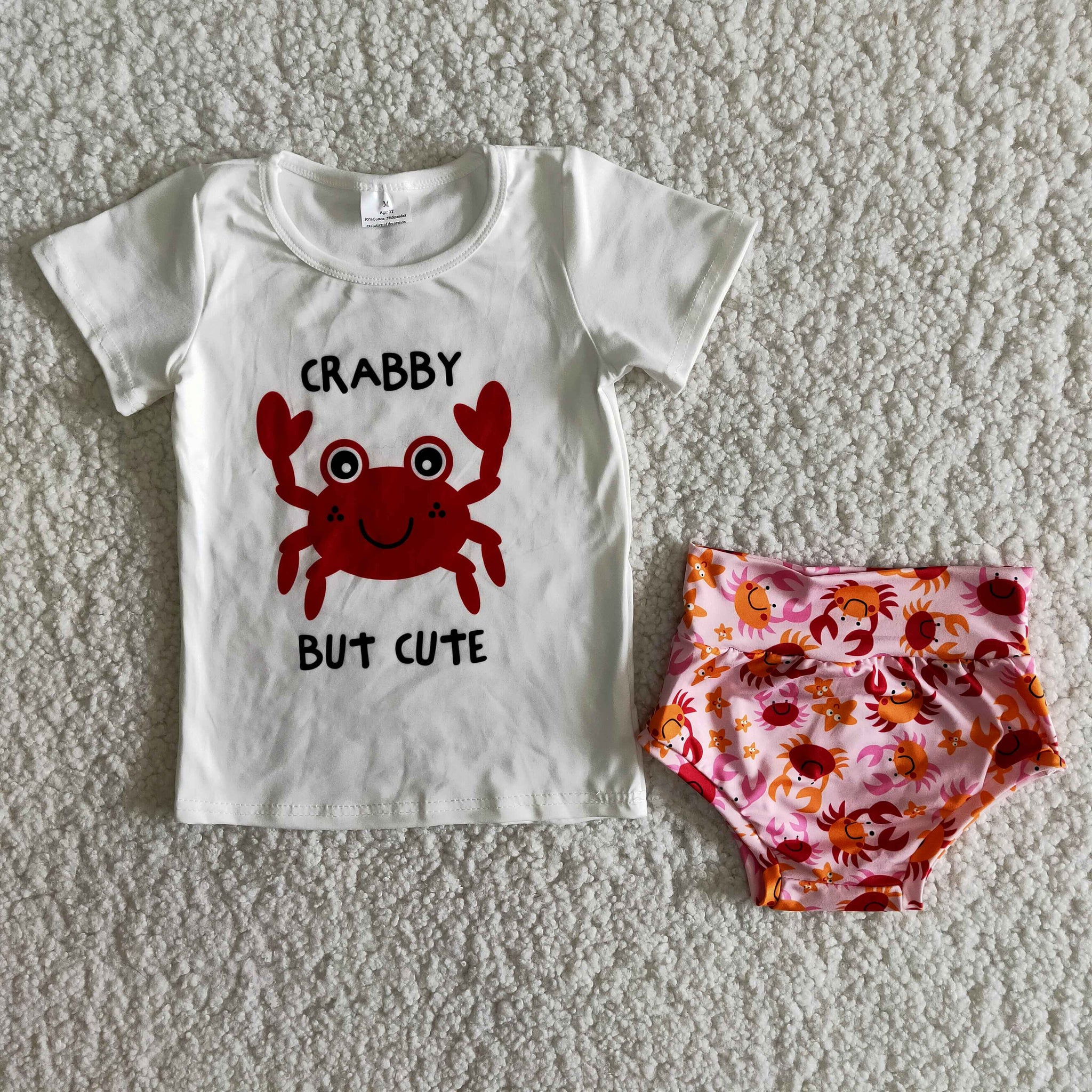 B9-24 Newborn Infant Crabby Baby Girls Bummies Sets