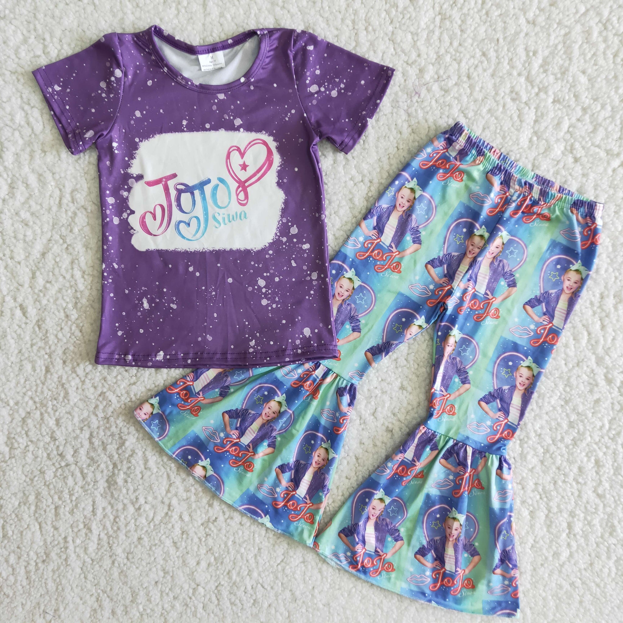 B9-23 Valentine's Day Short Sleeve and Bell Bottoms Pants Sets