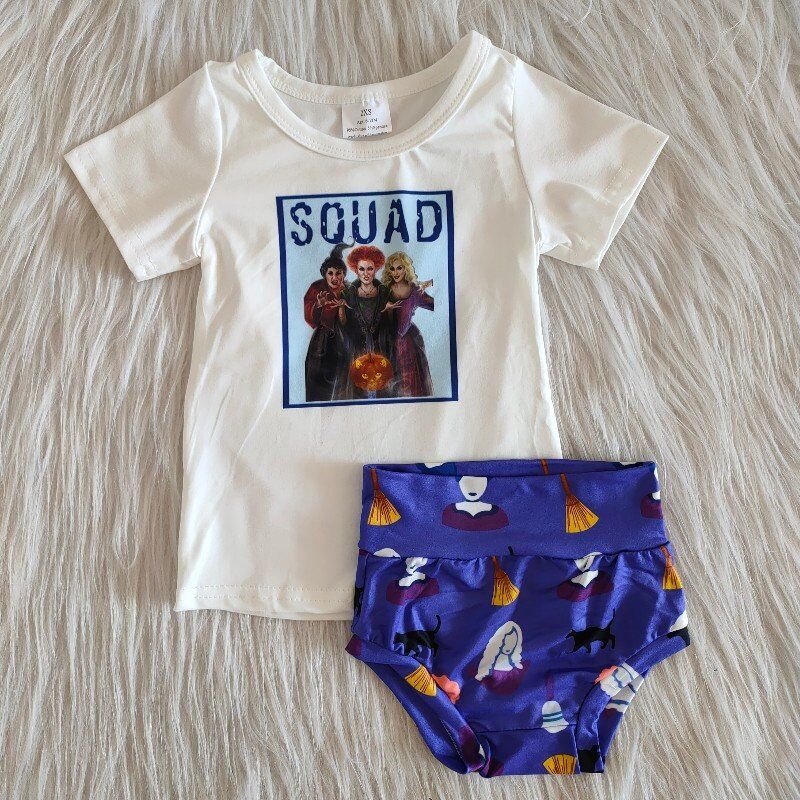 D8-3 Halloween Newborn Infant Baby Girls Bummies Sets