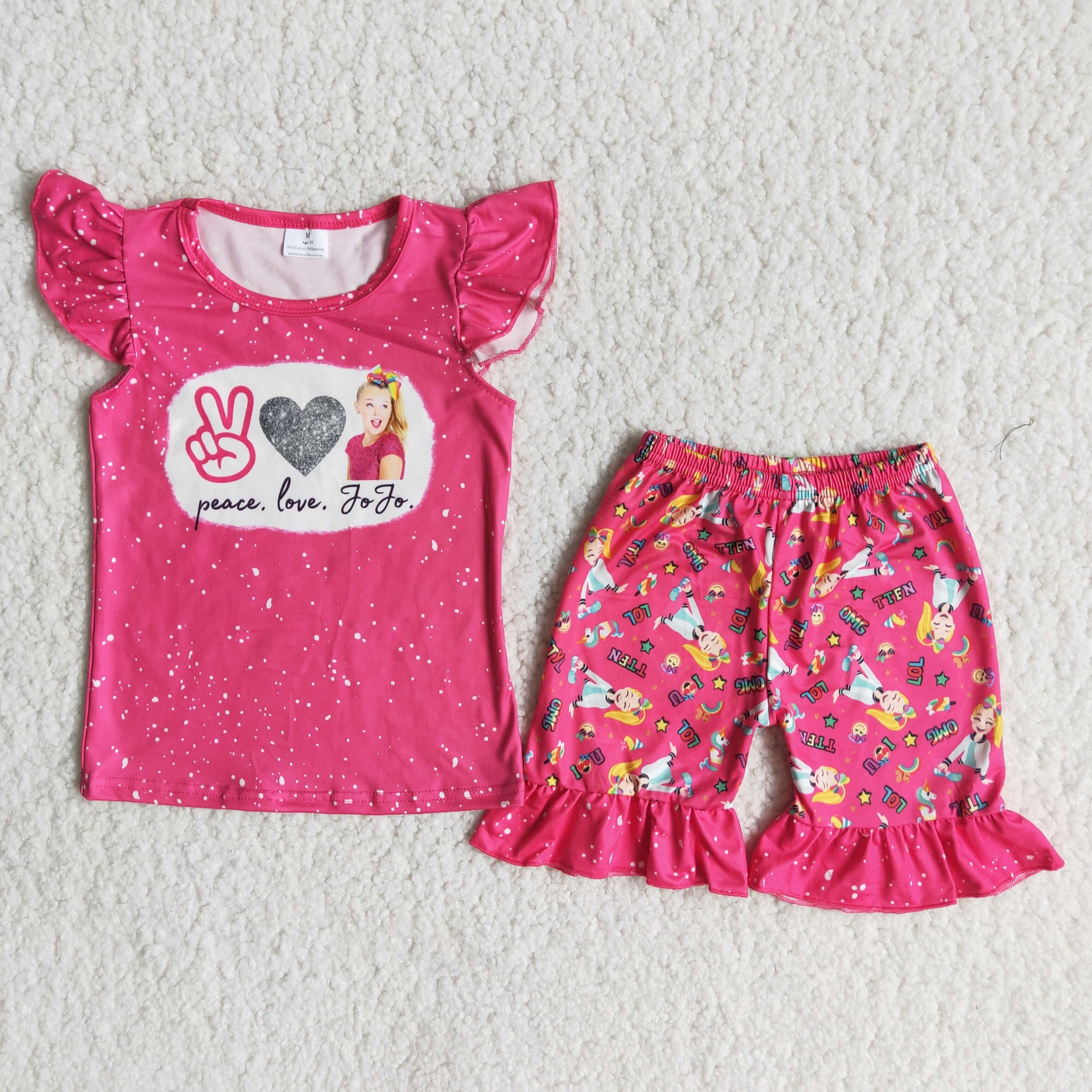 A13-24 Baby Girls Pearl Sleeve Shorts Sets Summer Outfits