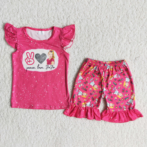 A13-24 Baby Girls Pearl Sleeve Shorts Sets Summer Outfits