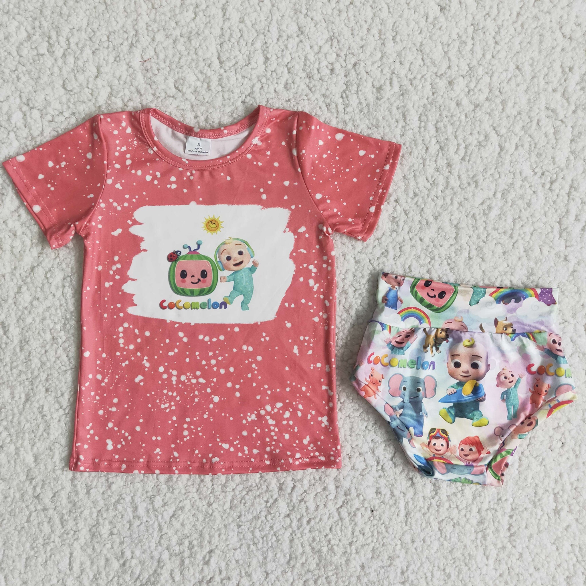 C14-20 Newborn Bleached Lovey Infant Baby Girls Bummies Sets