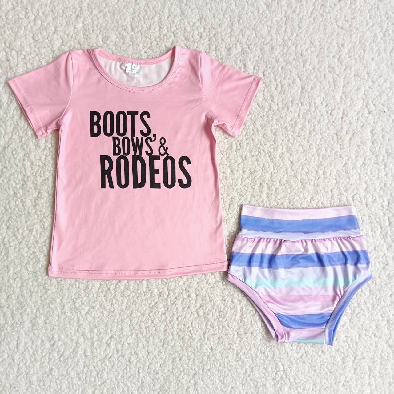 C4-20 Newborn Boots Letter Lovey Infant Baby Girls Bummies Sets
