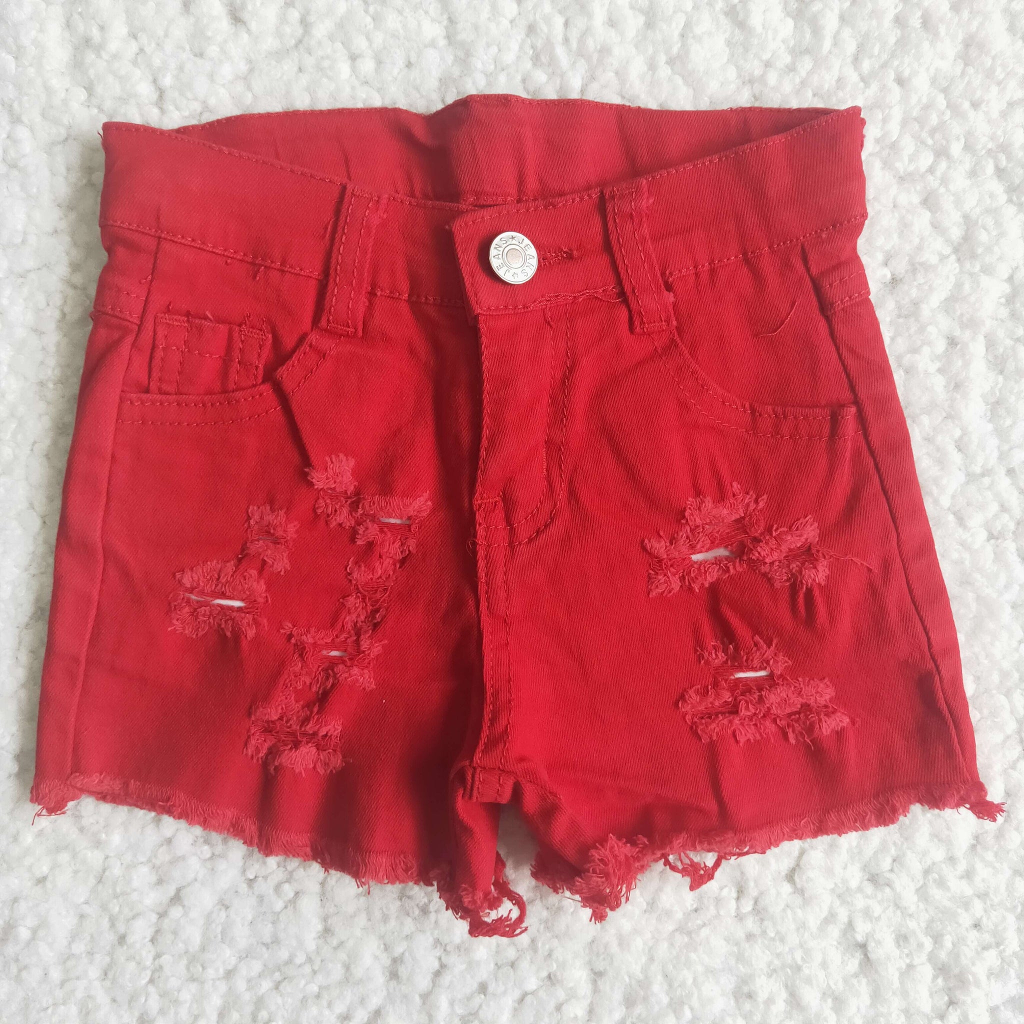 A9-20 Red Jeans Shorts Pants