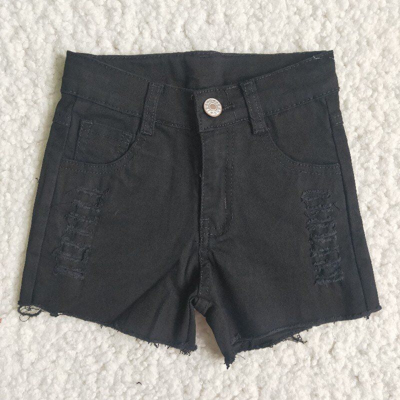 D13-15 Black Jeans Shorts Pants