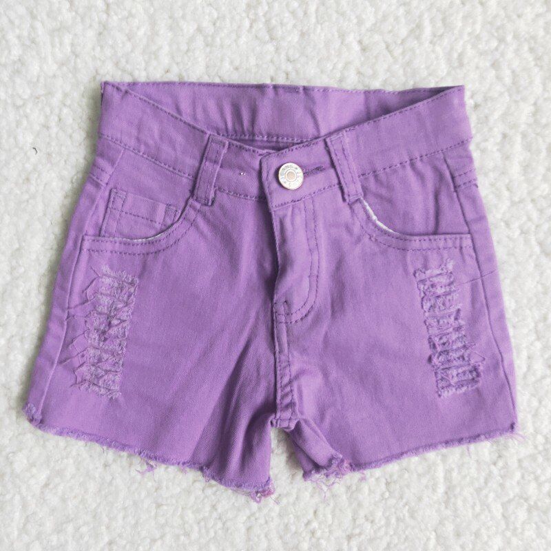 D13-4 Purple Jeans Shorts Pants