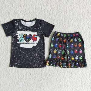 D12-2 Bleach Baby Girls Short Sleeve Shorts Sets