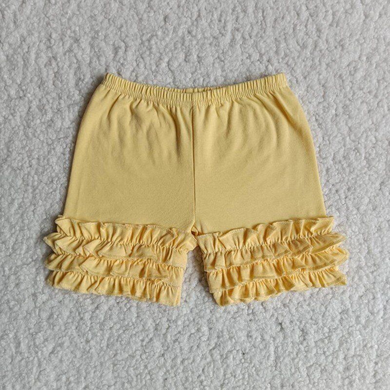 C9-1-2 Yellow Ruffles Shorts Pants