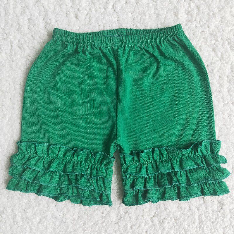 C15-14 Green Ruffles Shorts Pants