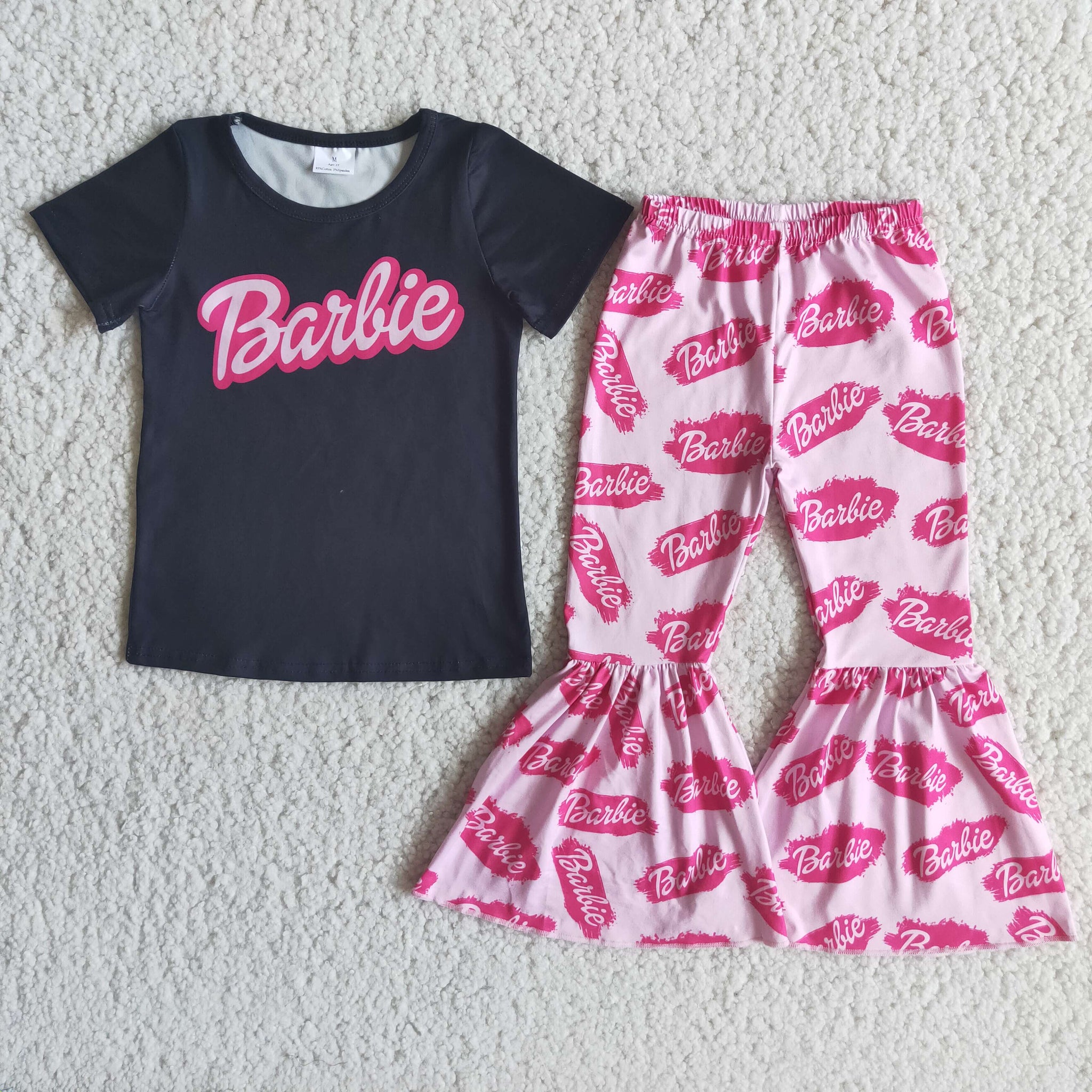 Baby Girls Babe Short Sleeve and Bell Bottoms Pants Sets