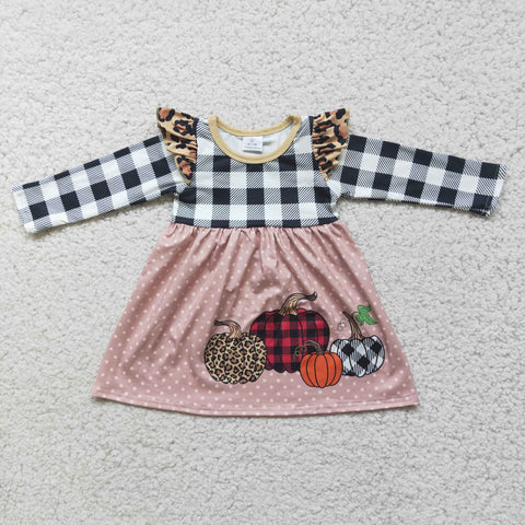 6 A14-18 Halloween Pumpkin Baby Girls Long Sleeve Dress
