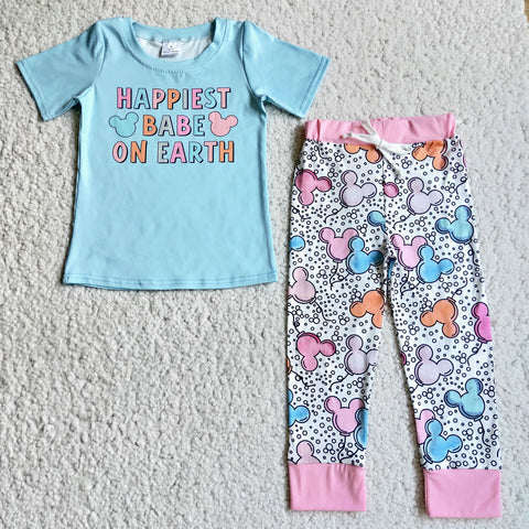 Children Short Sleeve Pajamas Sets Sleepwear