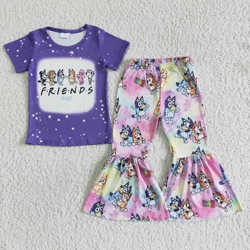 GSPO0059 cartoon girls long pants sets