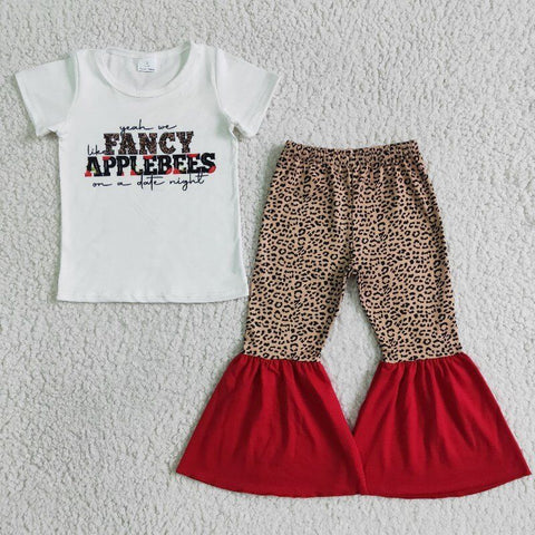 E4-20 Fancy  summer  girls Leopard bell pants