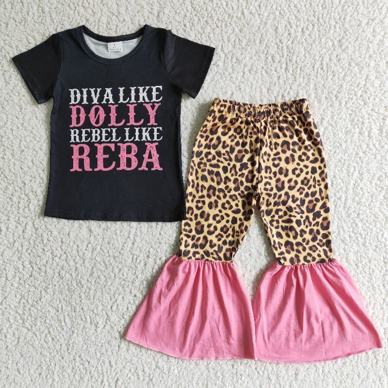 black summer girls pant sets