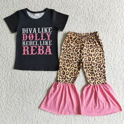 black summer girls pant sets