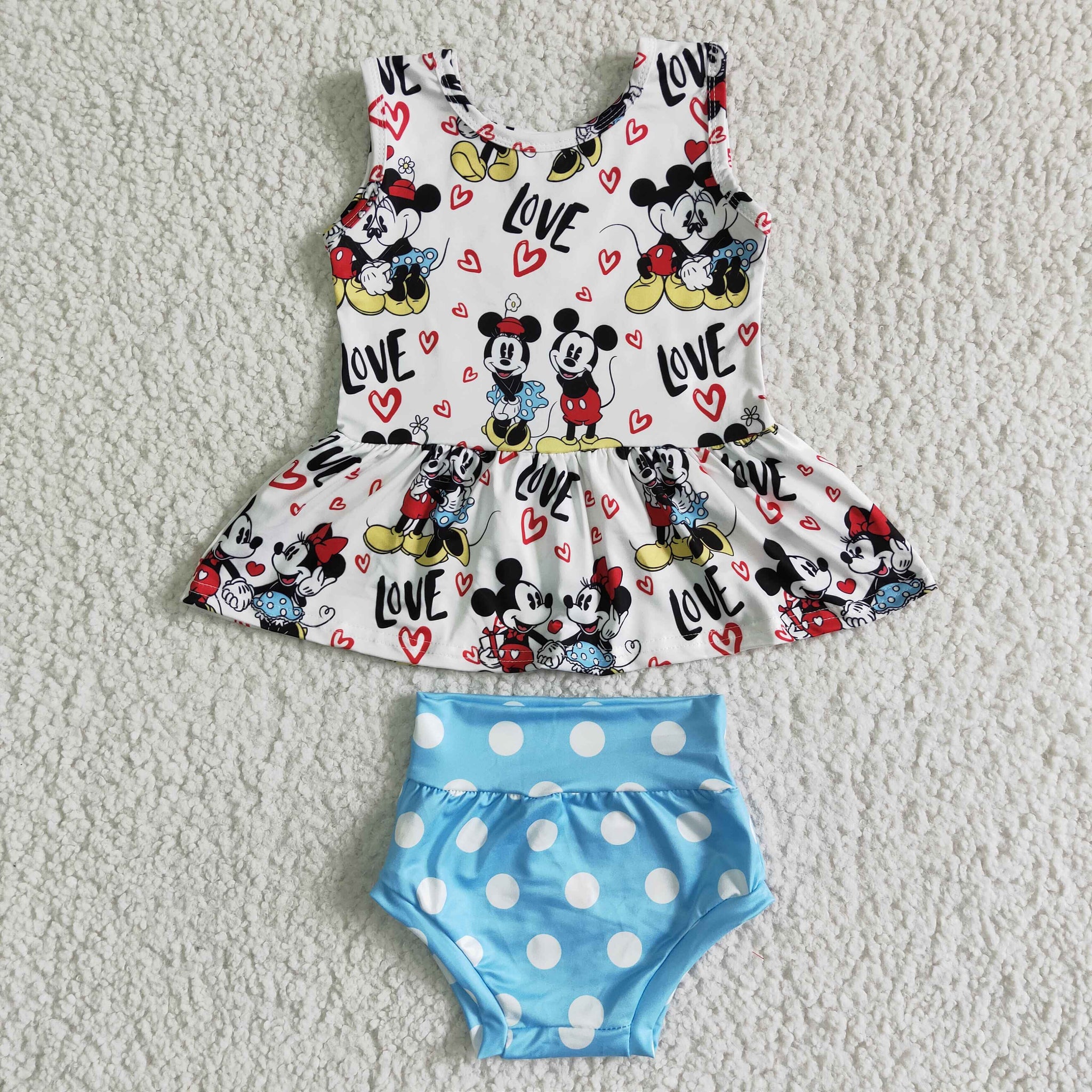 GBO0011 Cartoon print baby girls  bummies sets