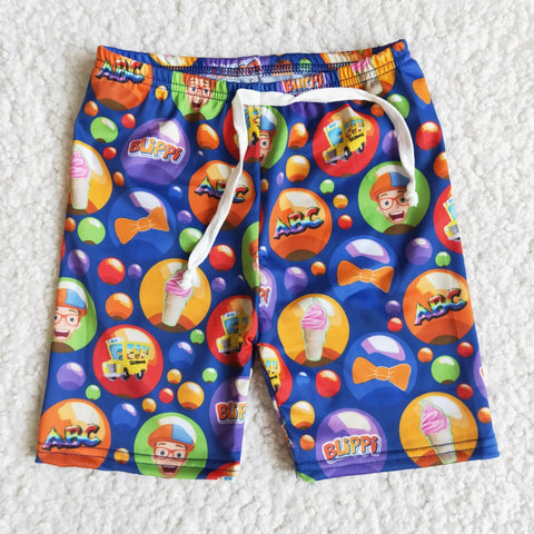 E12-29 Baby Boys Summer cartoon Swimwear shorts