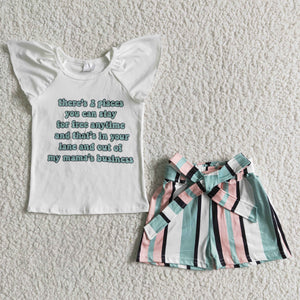 GSSO0022 Baby Girls Summer Sleeve Shorts Sets