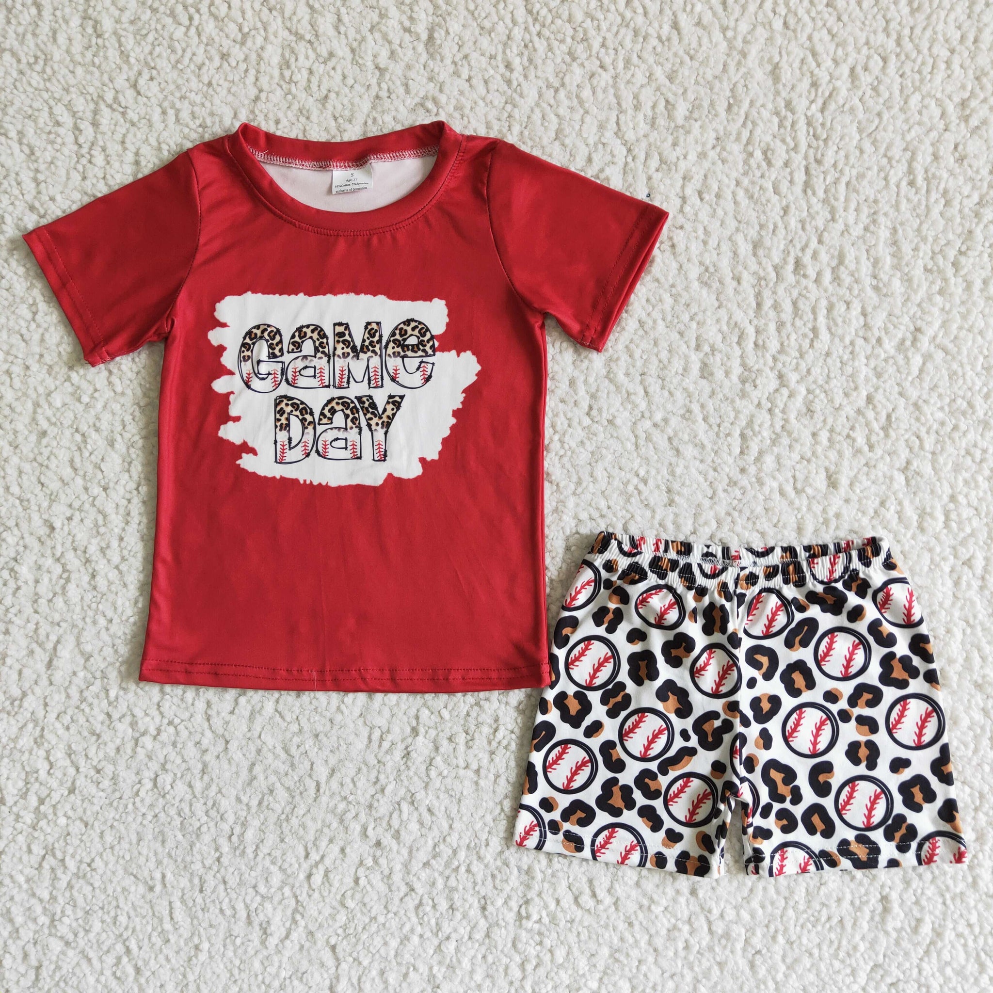 BSSO0026 Baby Boys baseball  Summer Shorts Sets