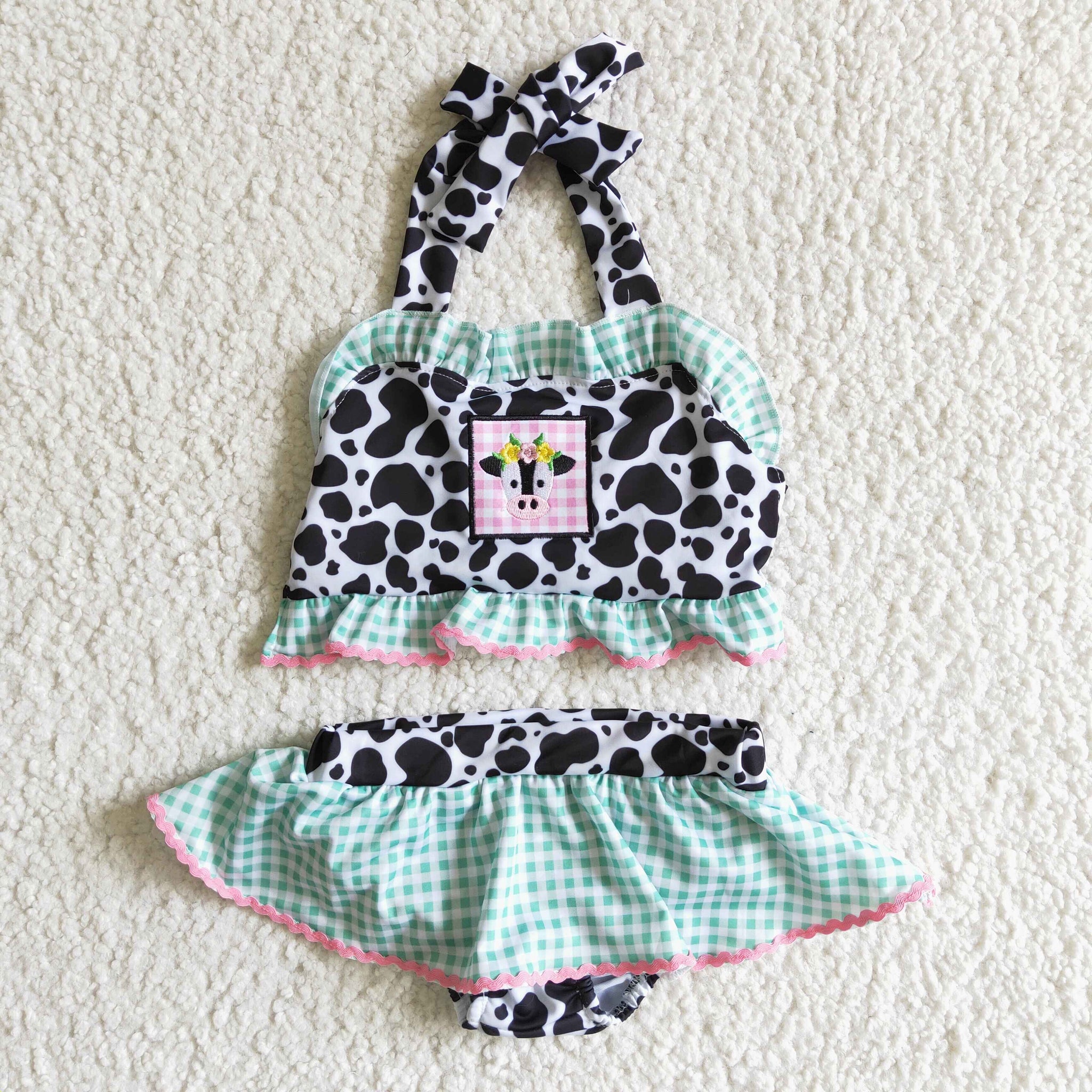 S0005 Cow  Girls Swimsuit Sets