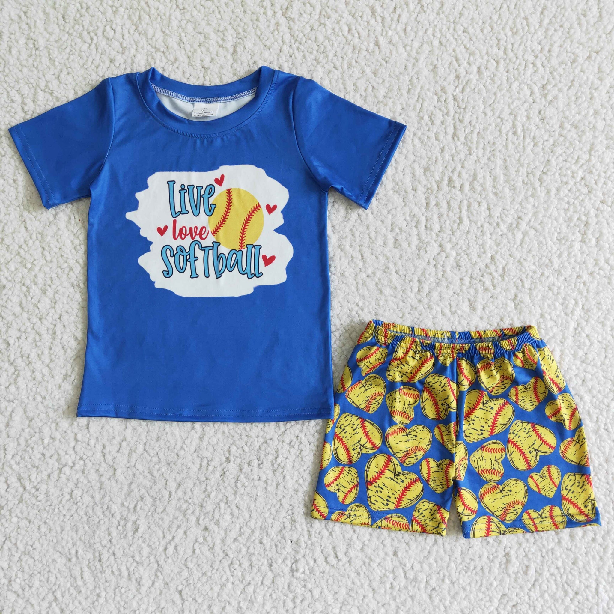 BSSO0020 Baby Boys baseball Summer Shorts Sets