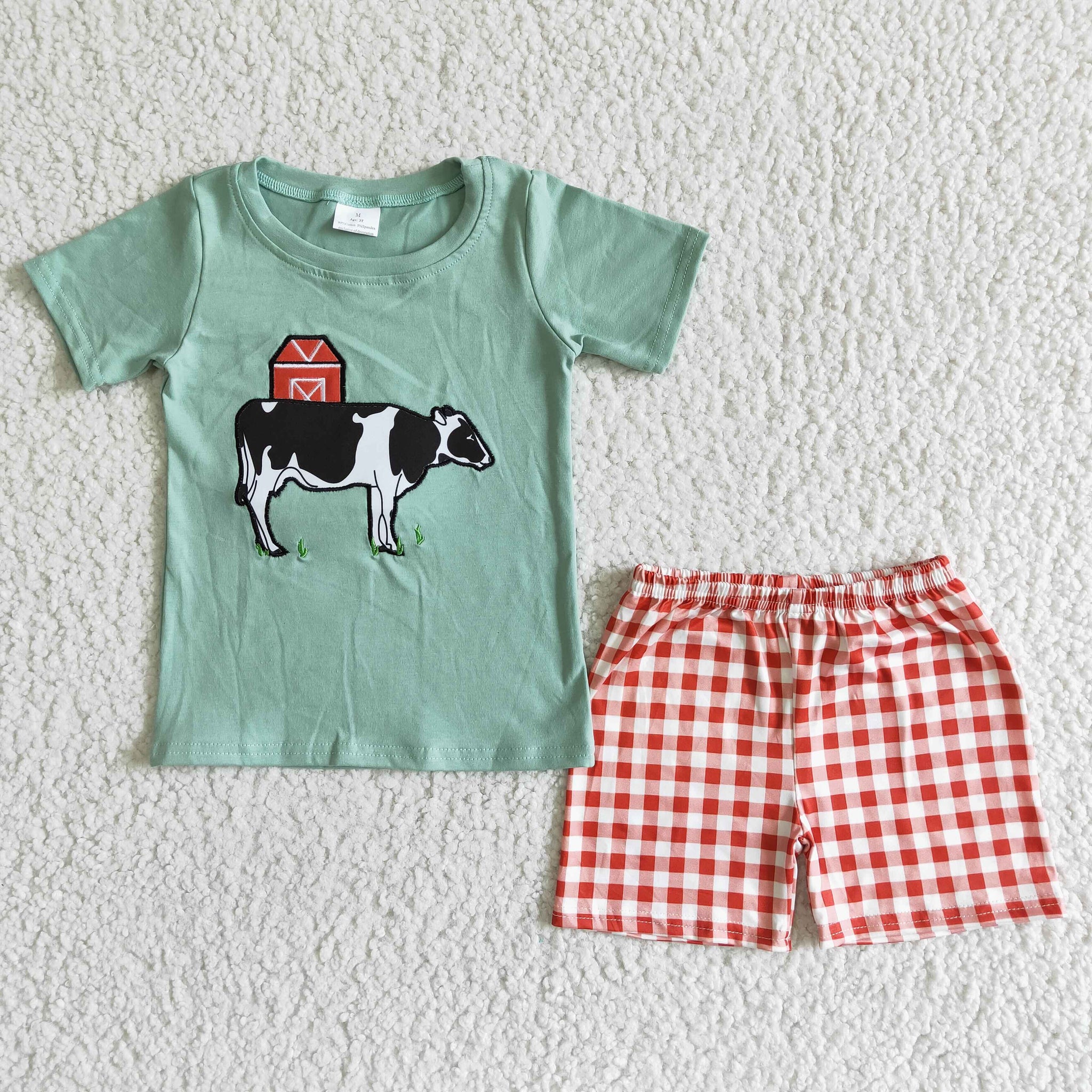 BSSO0001 Baby Boys cow  Summer Shorts Sets