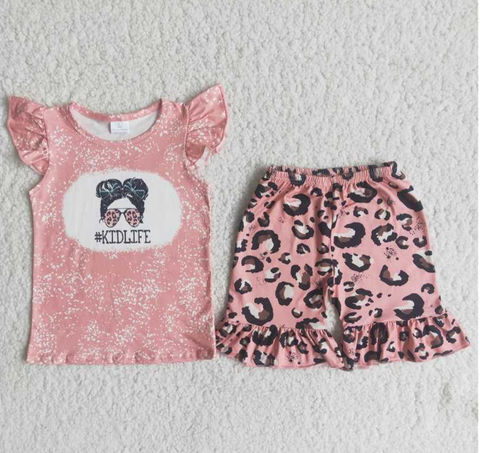 D13-12 Baby Girls  Short Sleeve Shorts Sets