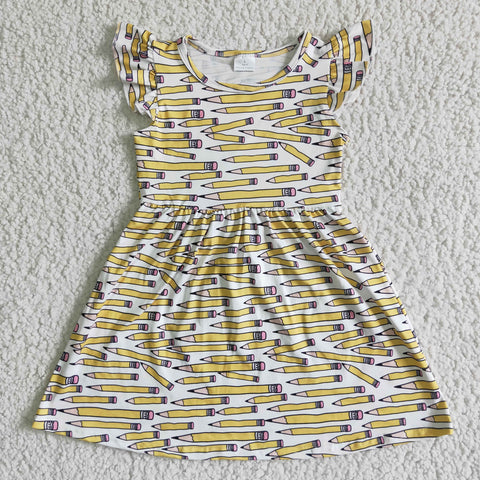 BC0001 Back to school Baby Girls Short Sleeve Dress