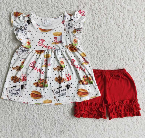 A7-22 Baby Girls Summer Short Sleeve Shorts Sets