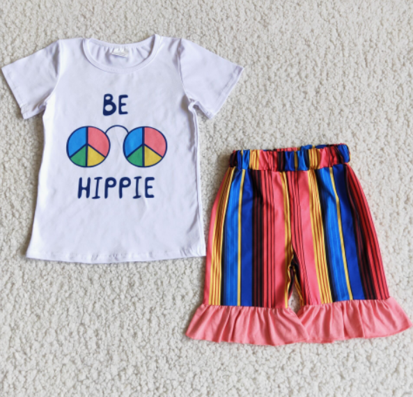 D2-27 Baby Girls Summer Short Sleeve Shorts Sets