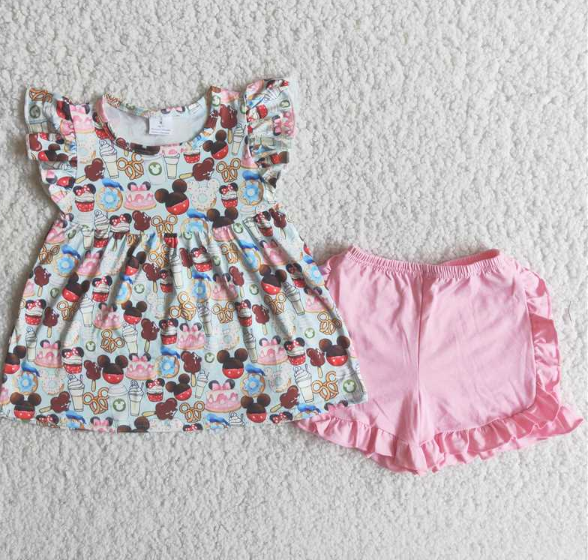Baby Girls Summer Short Sleeve Shorts Sets