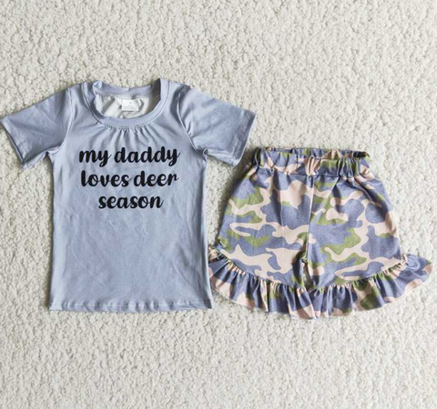 B11-22 Baby Girls Summer Short Sleeve Shorts Sets