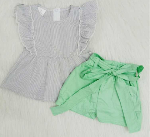 A9-22 Baby Girls  Summer Short Sleeve Shorts Sets