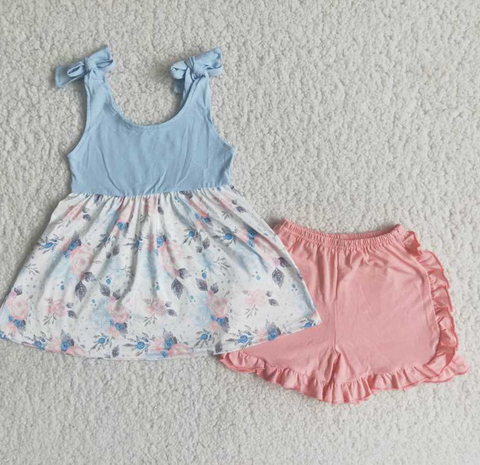 C0-12 Baby Girls  Summer Short Sleeve Shorts Sets
