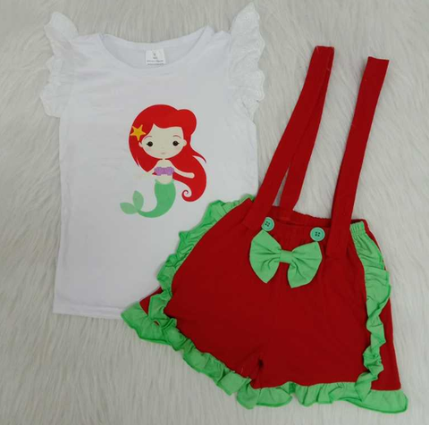 C3-11 Baby Girls  Summer Short Sleeve Shorts Sets