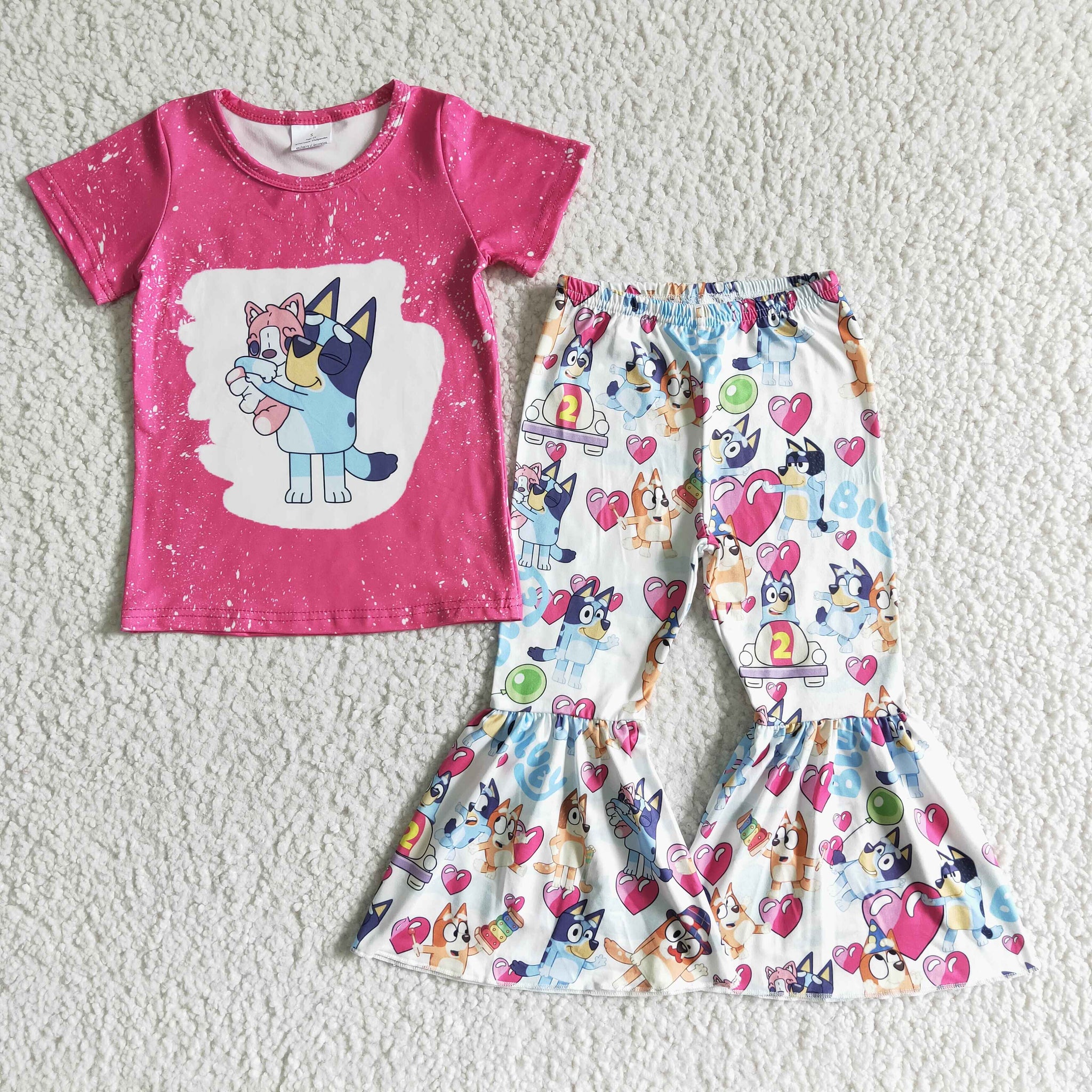 GSPO0066 Baby Short Sleeve and Bell Bottoms Pants Sets